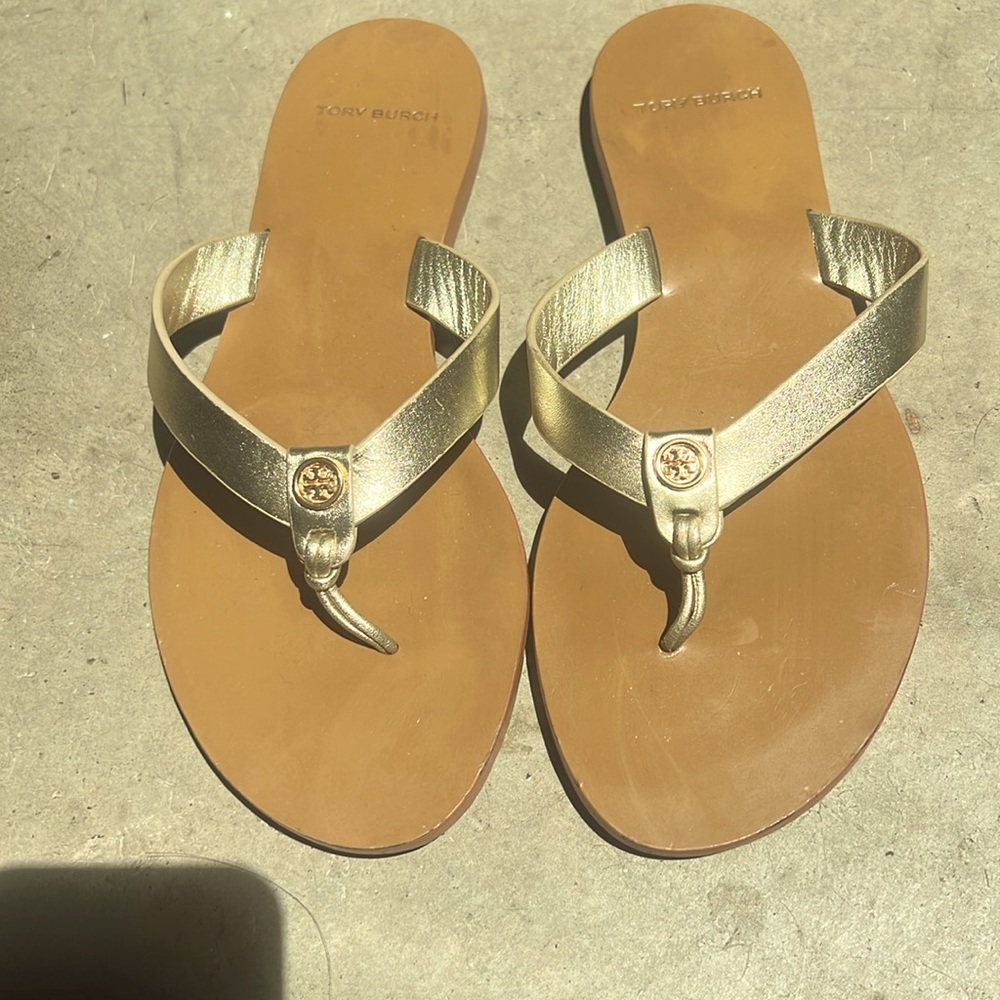 Tory Burch Manon gold sandals size 7
